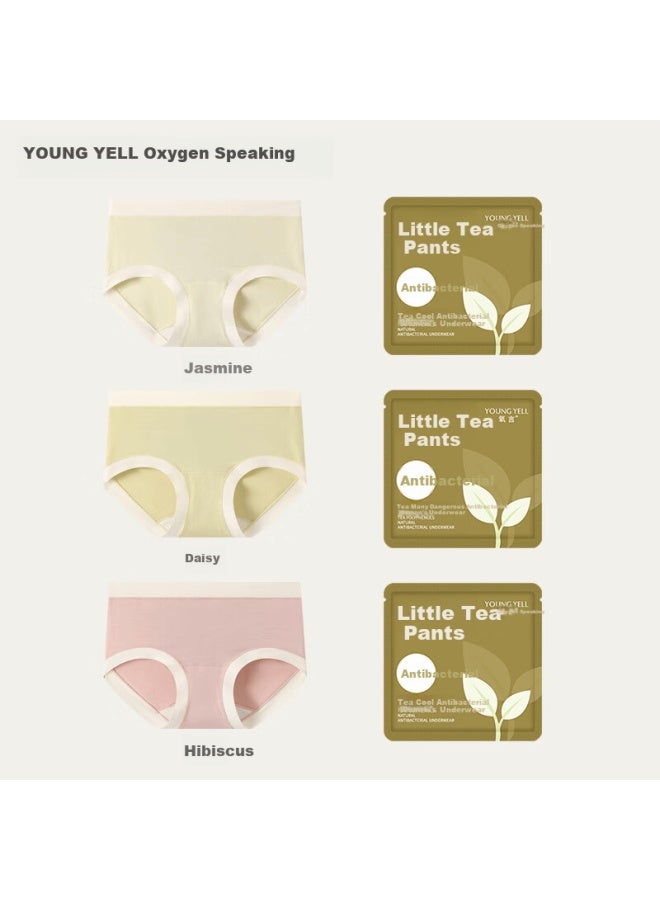 Youngyell Ladies' Underwear, Plus Size Modal Seamless Panties, 10a Antibacterial Pure Cotton Extended Crotch, Mid-rise Underwear For Girls, 3 Pieces - Image 1