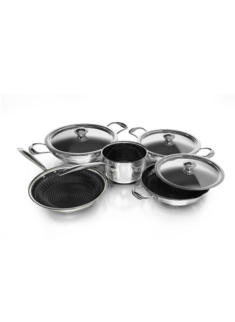 8-Piece Tri-Ply Stainless-Steel-Honeycomb Cookware Set