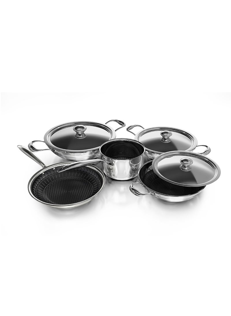 DELICI 8-Piece Tri-Ply Stainless-Steel-Honeycomb Cookware Set  - Image 1
