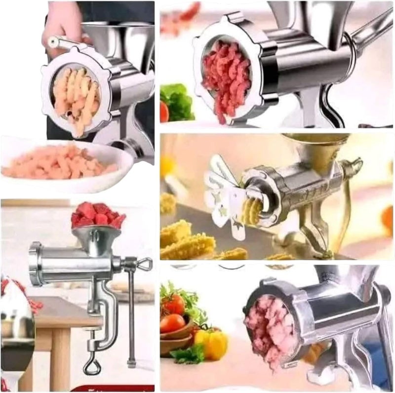 Manual Meat Mincer Aluminum in Box - Multi-Use for Meat, Onion, Vegetables, Kofta and Biscuits - Image 1