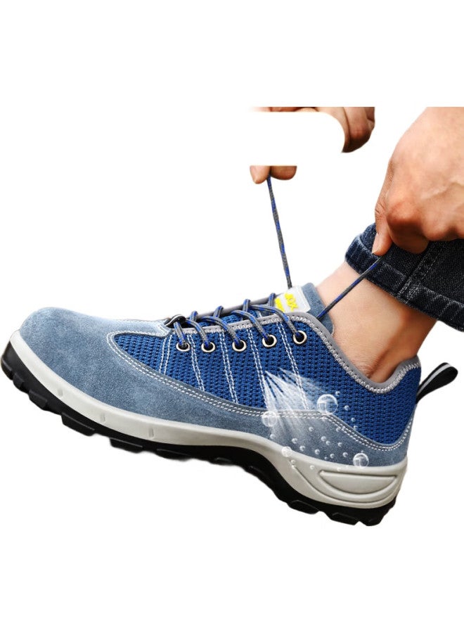 JUNBU Safety Shoes For Men With Steel Toe Cap, Anti-Smashing, Anti-Puncture, Wear-Resistant, Lightweight, Breathable, Construction Site Work Safety Functional Shoes 2156T Size 43 - Image 1