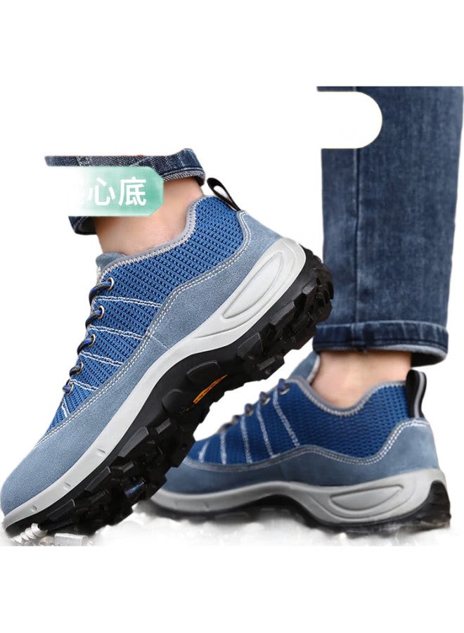 JUNBU Safety Shoes For Men With Steel Toe Cap, Anti-Smashing, Anti-Puncture, Wear-Resistant, Lightweight, Breathable, Construction Site Work Safety Functional Shoes 2156T Size 43 - Image 3