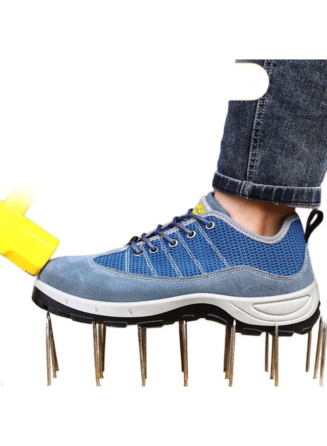 JUNBU Safety Shoes For Men With Steel Toe Cap, Anti-Smashing, Anti-Puncture, Wear-Resistant, Lightweight, Breathable, Construction Site Work Safety Functional Shoes 2156T Size 43 - Image 2