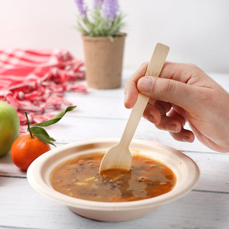 GUSTO [300 Combo Pack] Compostable Bamboo Cutlery Set  150 Forks - 100 Spoons - 50 Knives Disposable Utensils for Parties  Camping  and Everyday Use - Image 4