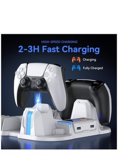 PGTECH PS5 Slim Cooling Stand with Controller Charging Station for Playsation 5 Slim Console(Digital/Disc), PS5 Slim Accessories Includes 3-Level Cooling Fan and 12Pcs Game Storage  - Image 4