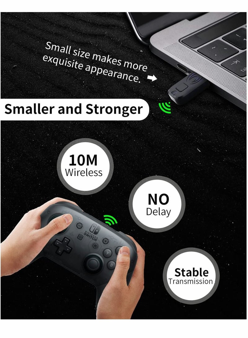 بلوتوث محول وحدة تحكم ، وحدة تحكم لاسلكية محول PS4 / PS5 / التبديل برو ، متوافق مع ويندوز كمبيوتر / الروبوت التلفزيون مربع / البخار - Image 4