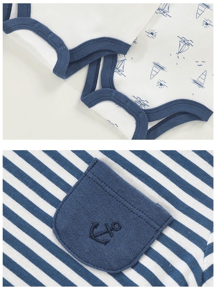 DOOKOO Baby Boys Girls Onepiece Romper Sets 5pcs Summer Baby Bodysuit Half Sleeves Romper Sleep Suit Sets for Baby Made from Lightweight Breathable and Soft Cotton Fabric - Image 4