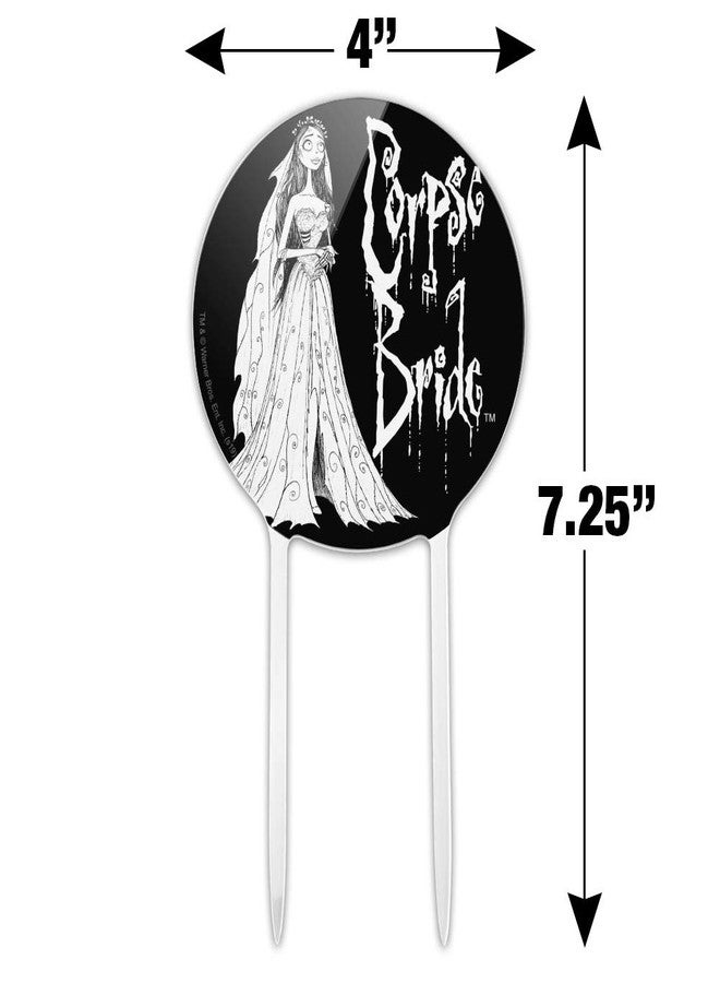 GRAPHICS & MORE Acrylic Corpse Bride Logo and Silhouette Cake Topper Party Decoration for Wedding Anniversary Birthday Graduation - Image 2