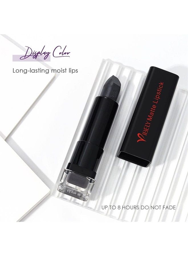 Kilshye Matte Lipstick Hight Pigment Lipsticks Long Lasting Lip Stick Waterproof Lips Gloss Cream Lipgloss Makeup for Women and Girls Pack of 1 (C- Black 25)