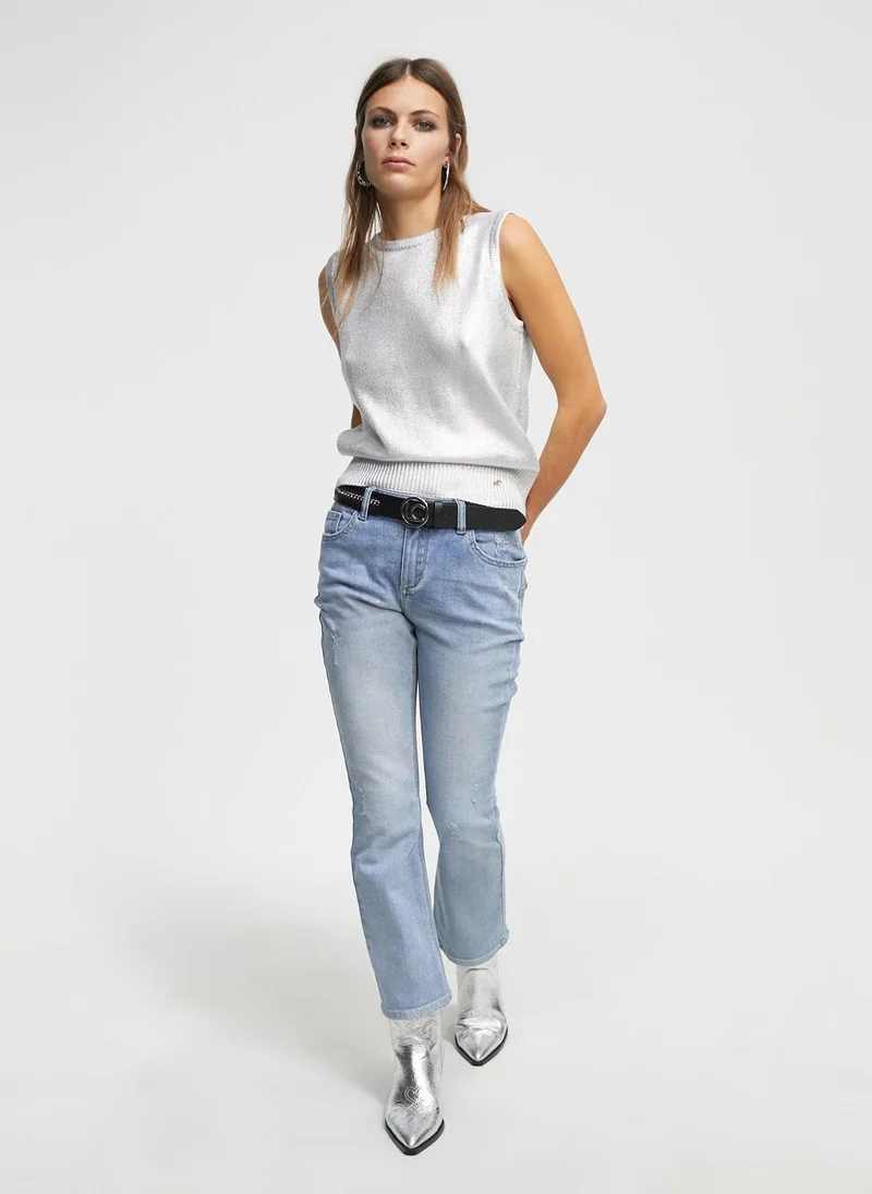 Lola Casademunt Laminated knit top