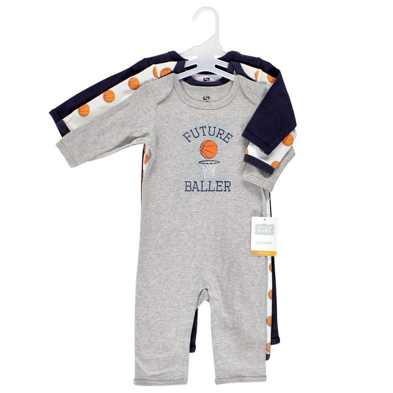 Hudson Baby Baby Girls Hudson Unisex Cotton Coveralls  Basketball Rompers  Basketball  9-12 Months Us - Image 2