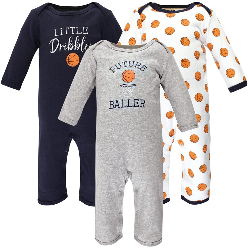 Hudson Baby Baby Girls Hudson Unisex Cotton Coveralls  Basketball Rompers  Basketball  9-12 Months Us - Image 1