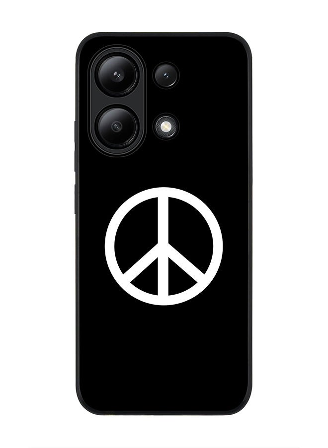Stylizedd Rugged Black edge case for Xiaomi Redmi Note 13 4G, Slim fit Soft Case Flexible Rubber Edges Anti Drop TPU Gel Thin Cover -  Peace Sign - Image 1