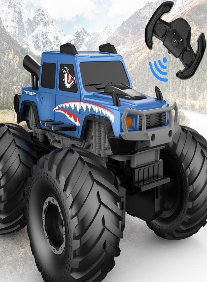 NQD® Monster Truck Toys, Waterproof 360°Rotate 4x4 RC Truck, Amphibious Remote Control Monster Trucks, 2.4GHz All Terrain Off-Road Pickup Toy RC Car for Gifts for Boys Kids Age 6 7 8 9 10 11 12+, Blue - Image 1