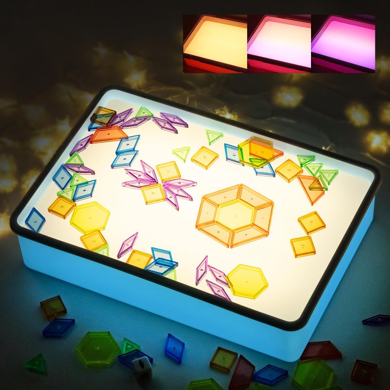 Odoorgames Sand Painting Light Box Sensory Light Table for Kids  3 Color Temperature  10 Levels Adjustable Brightness 16 Blue