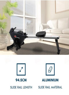 PowerMax Fitness Fitness® Rh-200 Rowing Machine For Full Body Workout At Home Gym 8 Levels Magnetic Resistance, Lcd Display, Max User Weight 110Kgs Rower For Cardio & Strength Training Equipment Black  - Image 4