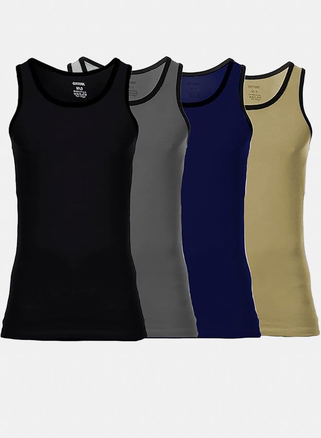 Cottonil Set of 4 Everyday Undershirt Sleeveless 0773 - Multicolor