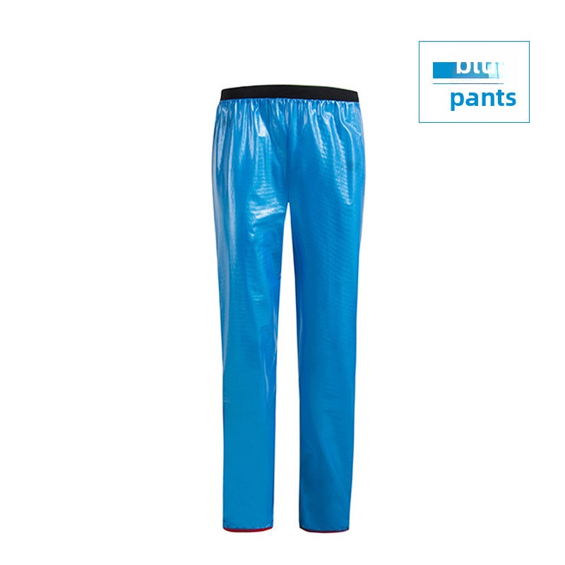 Generic Reflective Waterproof Cycling Raincoat Set Blue pants pressure glue 