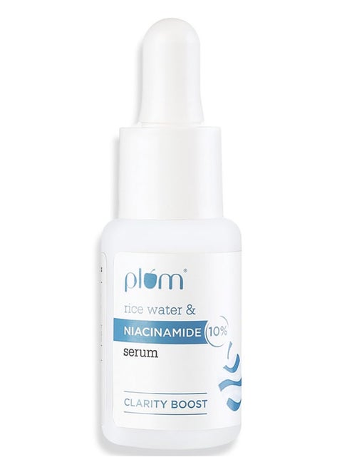 10% Niacinamide Serum with Rice Water | Provides Clear, Glowing & Brightening Skin | for Acne Prone, Combination, Oily & Sensitive Skin | Oil Control & Anti Acne Face Serum for Women & Men | 15ml