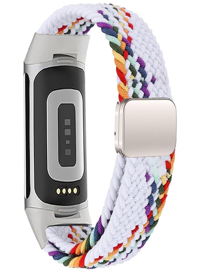 Sundara Braid Nylon Compatible with Fitbit Charge 6 Watch Bands Magnetic Stretchy Fabric Soft Loop Straps Adjustable Wristband Fitbit Charge 5 Band/Charge 6 Fitness Tracker Replacement Women Men - Image 1