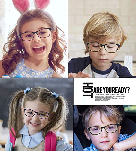 ALWAYSUV 2 Pack Kids Blue Light Blocking Glasses, Anti-Eye Strain Computer Glasses for Children, Transparent Lens, Lightweight & Durable - Image 5