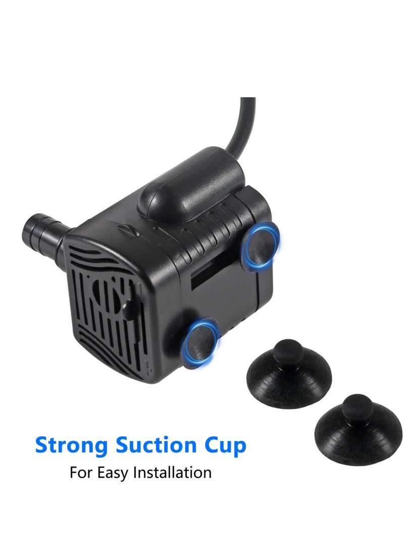 SYOSI 2 قطعة مضخة مياه غاطسة صغيرة 3 واط USB DC3.5-9V مضخة نافورة صغيرة لحوض السمك ونافورة حوض السمك ونافورة الزراعة المائية ونافورات داخلية وخزان الأسماك وبركة الزراعة المائية - Image 5
