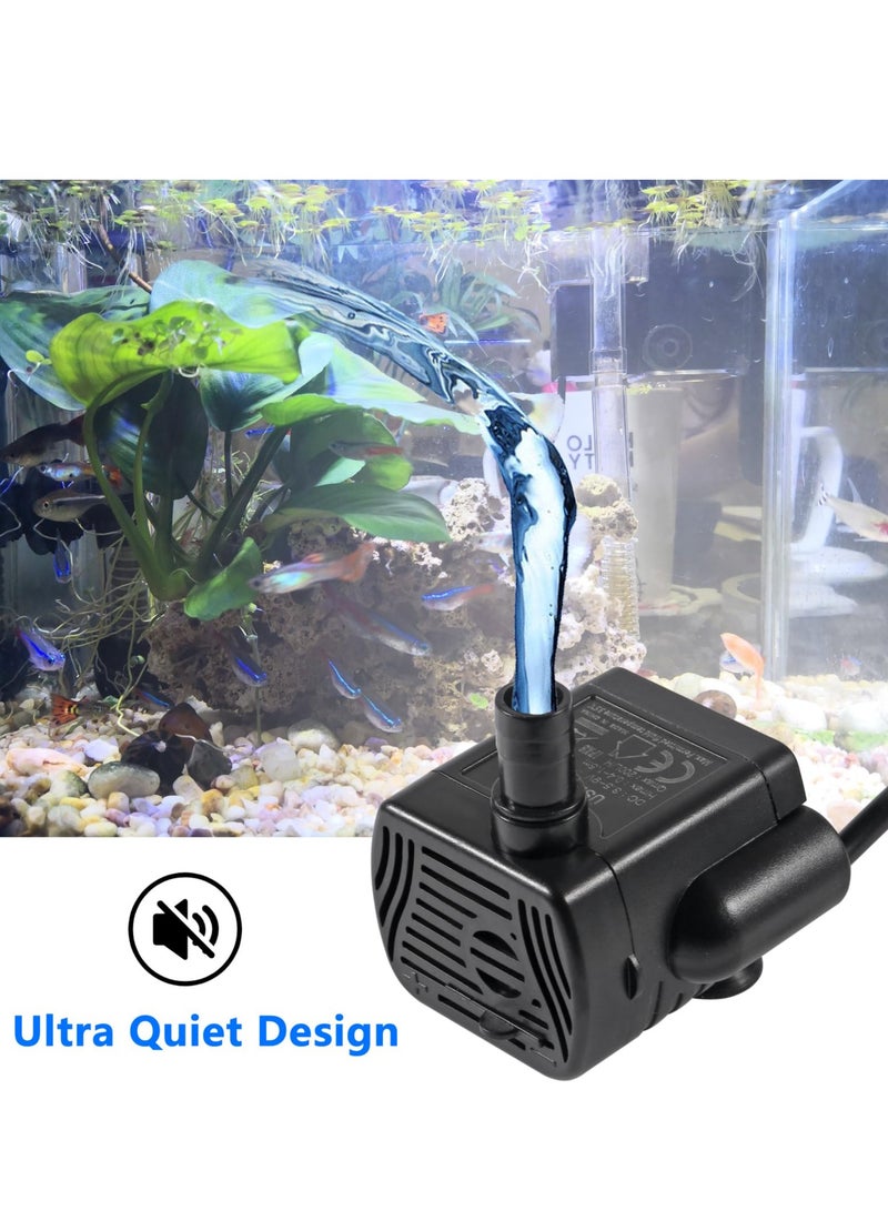 SYOSI 2 قطعة مضخة مياه غاطسة صغيرة 3 واط USB DC3.5-9V مضخة نافورة صغيرة لحوض السمك ونافورة حوض السمك ونافورة الزراعة المائية ونافورات داخلية وخزان الأسماك وبركة الزراعة المائية - Image 3