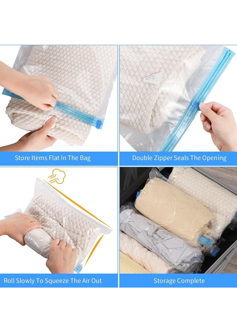 Oasisgalore 12 Pack Travel Compression Bags Travel Space Saver Bags，40x60cm 35x50cm Medium Vacuum Bags for Travel  - Image 4