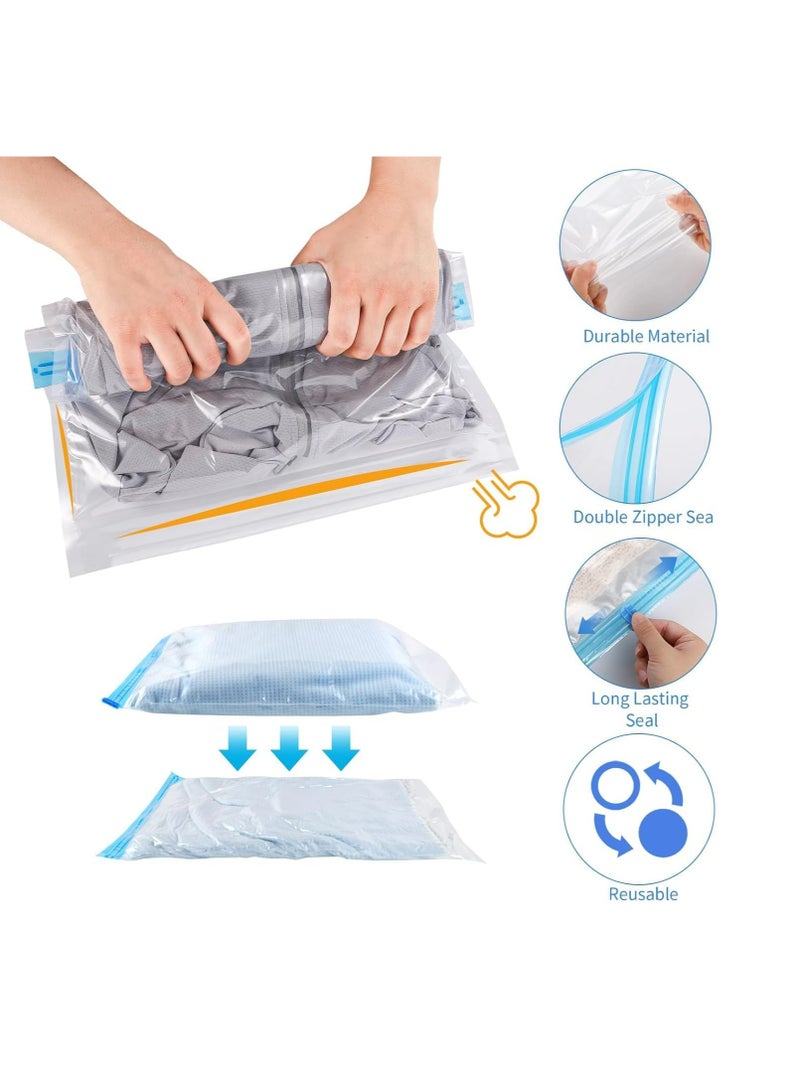 Oasisgalore 12 Pack Travel Compression Bags Travel Space Saver Bags，40x60cm 35x50cm Medium Vacuum Bags for Travel  - Image 3
