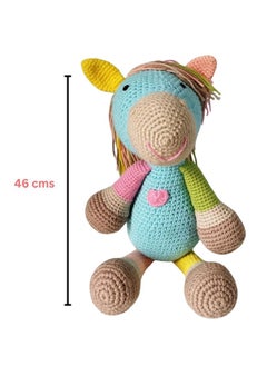 Happy Threads Handmade Crocheted Scout the Horse Soft Toy (17 inches) – Multicolour | Crochet Toys | Child Safe | for Babies 6 Months & Above | Dolls for Boys/Girls| For Birthday Gift | Decorative Items for Room  - Image 3