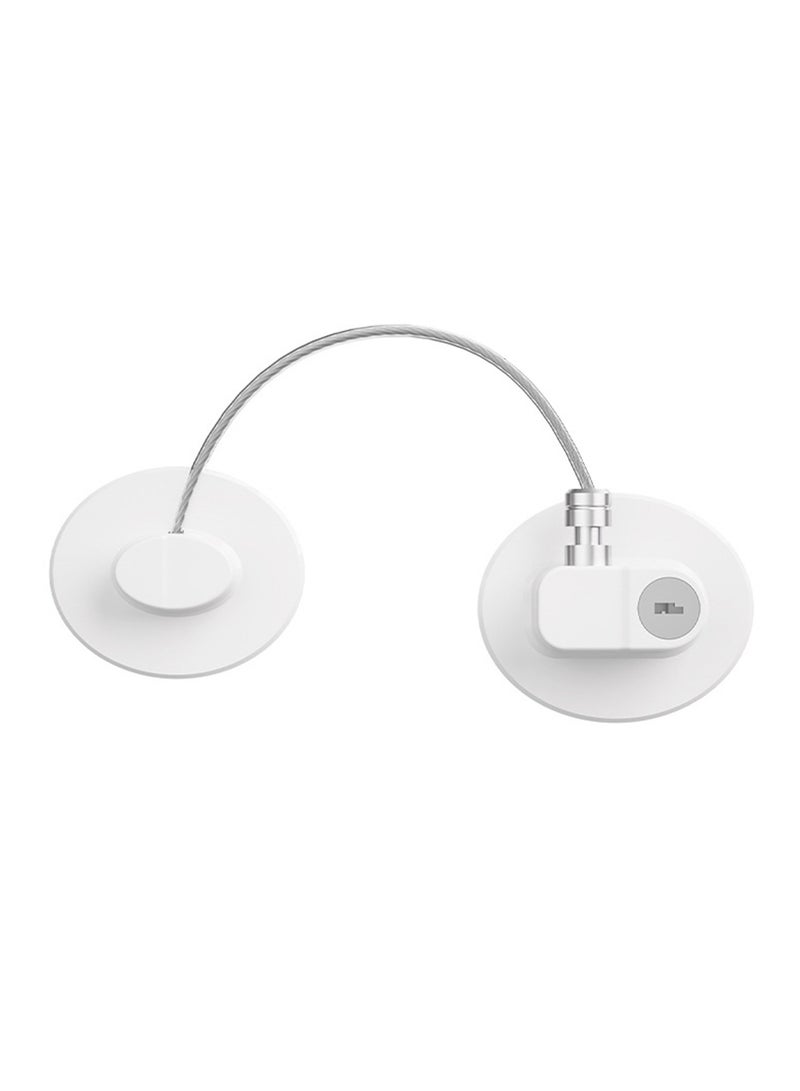 Highly Secured Refrigerator Lock With Key,Door Lock for Children,White  - Image 1