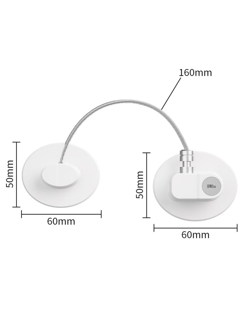 Highly Secured Refrigerator Lock With Key,Door Lock for Children,White  - Image 3