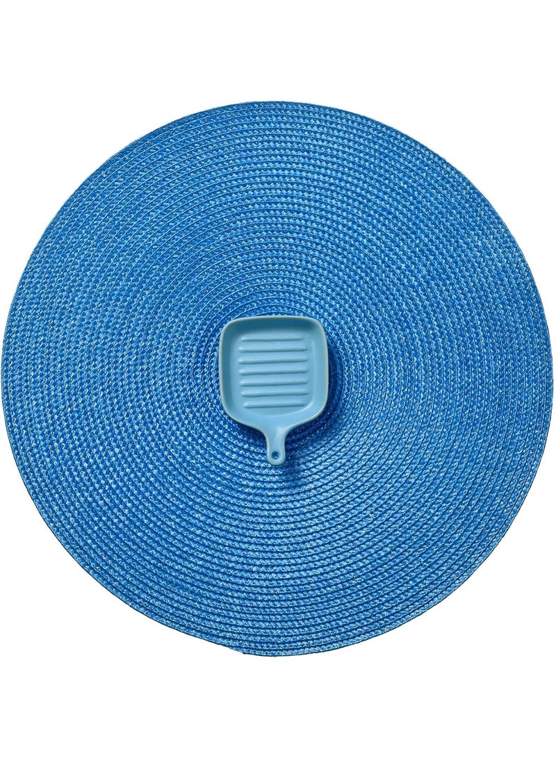 Round Braided Placemats 15 Inch Round Table Mats for Dining Tables Woven Heat Resistant Place mats Set of 6 (Sky Blue) - Image 3