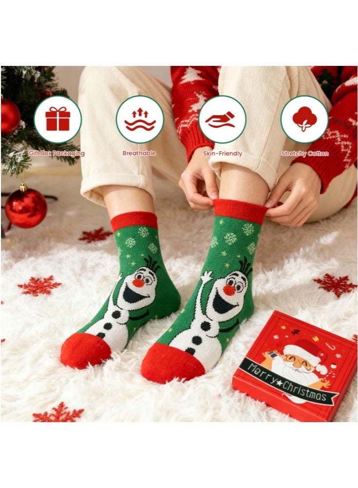 جيجيرو جوارب عيد الميلاد للنساء، 4 أزواج، جوارب نسائية مرحة ومبتكرة، هدايا رائعة للعطلات للنساء والفتيات - Image 3