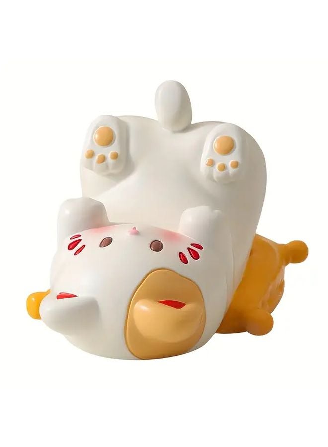 Cute Kitten Phone Stand With Floral Design ABS Resin Desk Holder For Glasses Mobile - Image 1