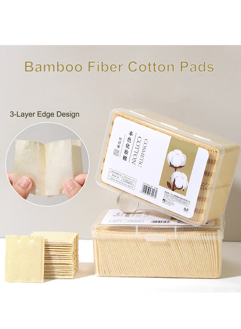 general Bamboo Fiber Cotton Makeup Remover Pads (120 Pcs) - 100% Pure Cotton Organic Pads, Lint Free, Gentle, Unique Triple Layers & Ultra Soft, for Facial/Eye/Nails Makeup Remover (Bamboo Fiber Cotton Pads) - Image 3