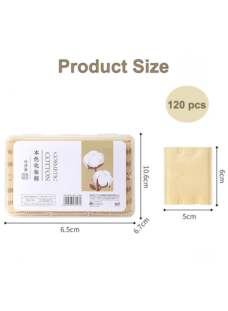 general Bamboo Fiber Cotton Makeup Remover Pads (120 Pcs) - 100% Pure Cotton Organic Pads, Lint Free, Gentle, Unique Triple Layers & Ultra Soft, for Facial/Eye/Nails Makeup Remover (Bamboo Fiber Cotton Pads) - Image 4