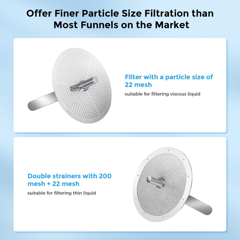 Sovol 3D Stainless Steel Funnel, Resin Funnel Filter Cup for SLA/DLP/LCD Resin 3D Printer UV Resin, Double-Strainer Filter for 3D Printing Liquid, Coming with Resin Cleaning Kit - Image 2