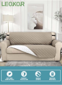 LEOKOR 3 Seat Sofa Slipcover 100% Waterproof Pets Protector Furniture Covers Easy-Going Reversible Couch Cover with Non Slip Elastic Straps  - Image 5