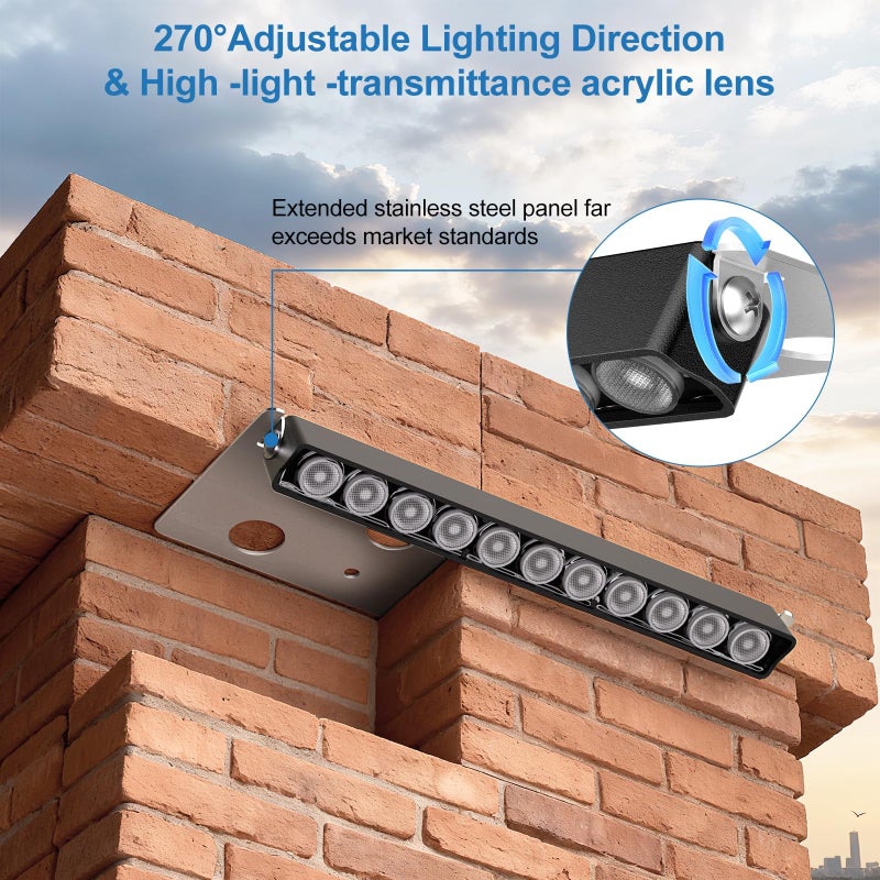 ZZXX All-in-One Retaining Wall Lights 7.87 Inch LED Hardscape Lighting, 12V-24V Low Voltage Step Lights 2700K, IP68 Waterproof Outdoor Landscape Lights for Patio Walls Stairs Decor, 3W Lights 8-Pack - Image 4