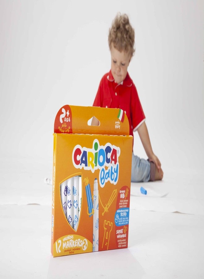 CARIOCA Baby Markers for Toddlers 2+, 6-Pack, Super Washable Round Tip, Dermatologically Tested, Safe and Non-Toxic, Assorted Colors, School Supplies, Perfect for Early Creativity - Image 5