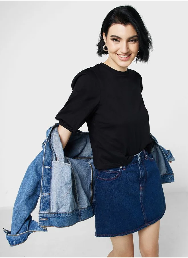 Ginger Basics Elasticated Sleeve Boxy T-shirt