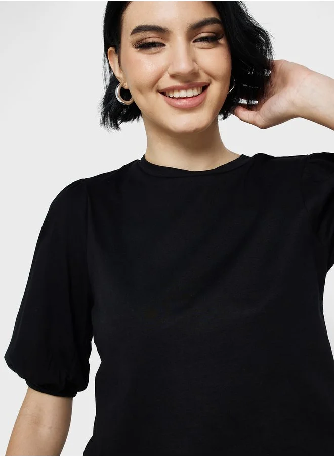 Ginger Basics Elasticated Sleeve Boxy T-shirt