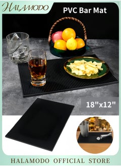 HALAMODO Bar Mats 18"x12" PVC Bar Service Mat Heavy Duty Non-Slip Bar Service Mat for Coffee & Bar & Restaurants & Home & Countertop & Table Top  - Image 1
