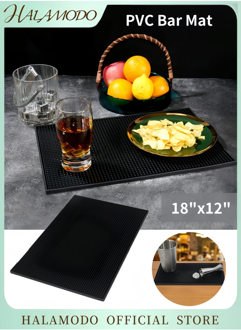 HALAMODO Bar Mats 18"x12" PVC Bar Service Mat Heavy Duty Non-Slip Bar Service Mat for Coffee & Bar & Restaurants & Home & Countertop & Table Top  - Image 1