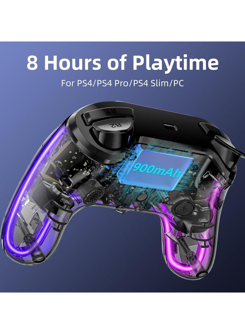 عام جهاز تحكم لاسلكي بلوتوث لـ PS4، جهاز تحكم بإضاءة RGB ومشغل هول، تحكم مزدوج بالاهتزاز والحركة لأجهزة الكمبيوتر و Android. - Image 3
