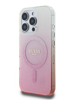 GUESS Magsafe IML Glitter Gradient Hard Case for iPhone 16 Pro / Slim Profile/ Easy Snap-On / Comfortable Grip - Pink  - Image 5