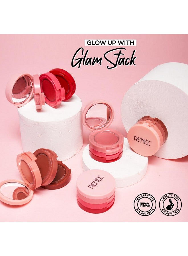 Renee Glam Stack 3In1 Lip & Cheek Tint Pink 4.5G 3 Shades In 1 Rich Creamy Natural Seamless Finish Smooth & Blendable Formula Travel Friendly Quick & Easy To Use - Image 5
