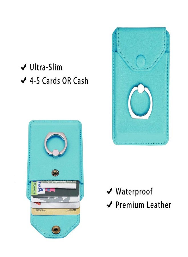 حامل بطاقات الهاتف المحمول من يونسي، حامل حلقي بتقنية RFID، حامل بطاقات لاصق يُثبت على ظهر الهاتف، متوافق مع أجهزة آيفون وأندرويد وجميع الهواتف الذكية، حامل بطاقات ائتمان لاصق للهاتف المحمول - أخضر - Image 4