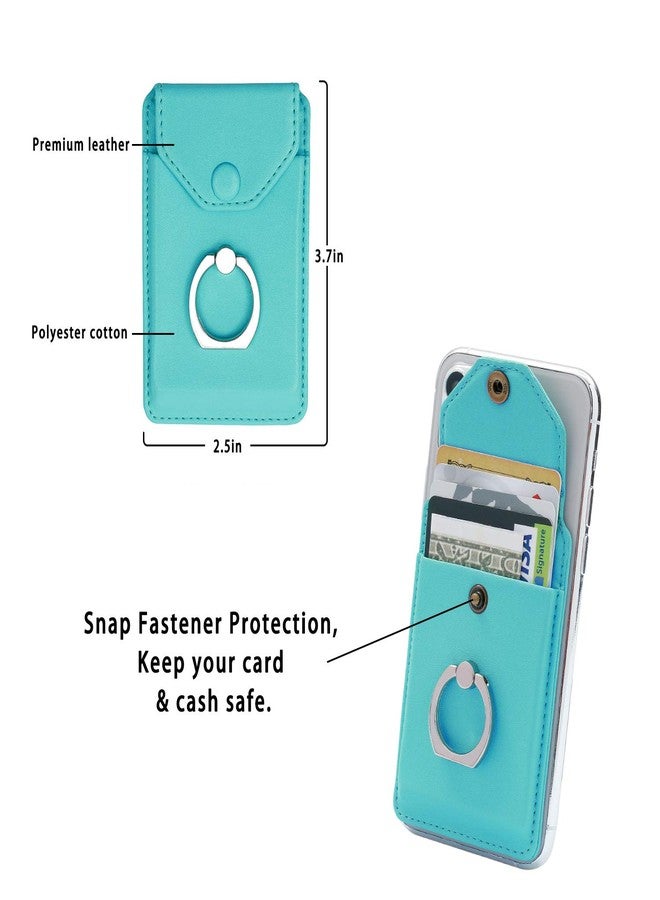 حامل بطاقات الهاتف المحمول من يونسي، حامل حلقي بتقنية RFID، حامل بطاقات لاصق يُثبت على ظهر الهاتف، متوافق مع أجهزة آيفون وأندرويد وجميع الهواتف الذكية، حامل بطاقات ائتمان لاصق للهاتف المحمول - أخضر - Image 2